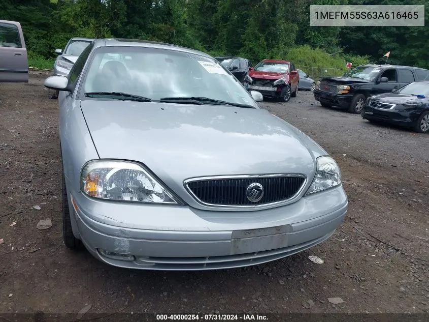 2003 Mercury Sable Ls Premium VIN: 1MEFM55S63A616465 Lot: 40000254