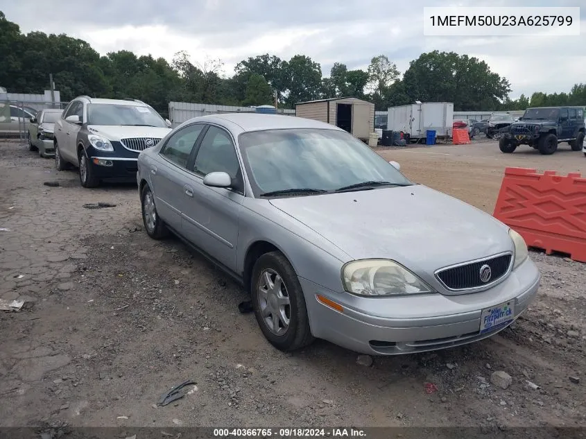 2003 Mercury Sable Gs VIN: 1MEFM50U23A625799 Lot: 40366765