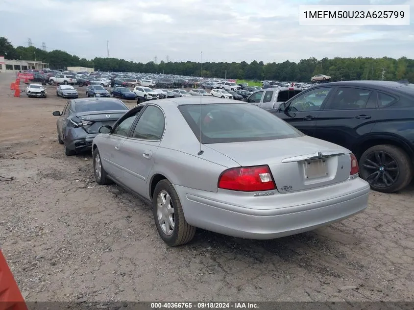 2003 Mercury Sable Gs VIN: 1MEFM50U23A625799 Lot: 40366765