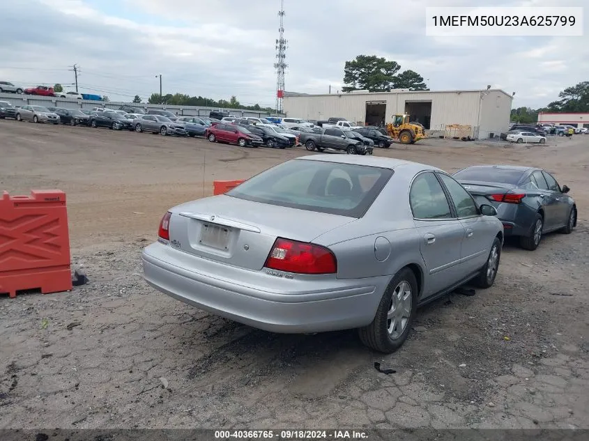 2003 Mercury Sable Gs VIN: 1MEFM50U23A625799 Lot: 40366765