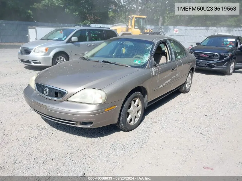 2003 Mercury Sable Gs VIN: 1MEFM50U23G619563 Lot: 40398039