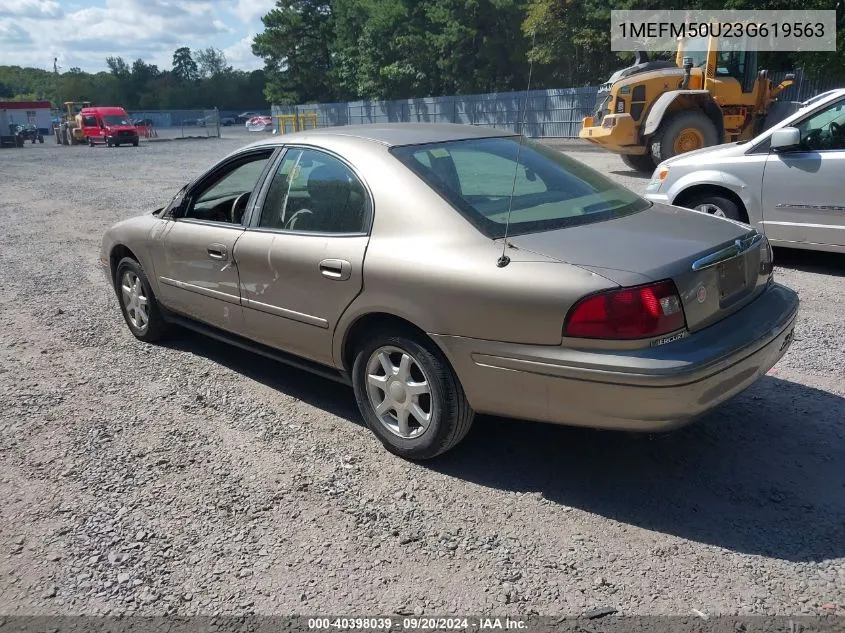 2003 Mercury Sable Gs VIN: 1MEFM50U23G619563 Lot: 40398039