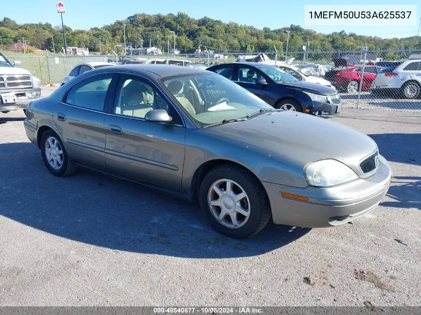 2003 Mercury Sable Gs VIN: 1MEFM50U53A625537 Lot: 40540877