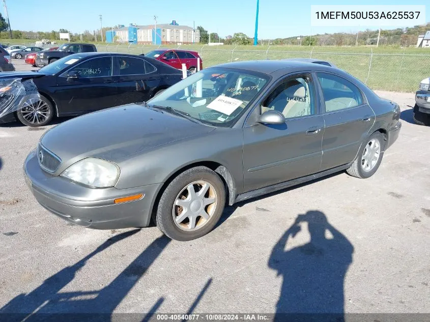 2003 Mercury Sable Gs VIN: 1MEFM50U53A625537 Lot: 40540877