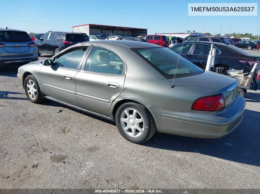 2003 Mercury Sable Gs VIN: 1MEFM50U53A625537 Lot: 40540877