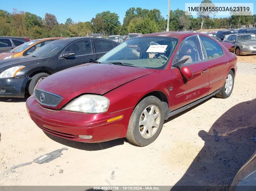 2003 Mercury Sable Ls Premium VIN: 1MEFM55S03A623119 Lot: 40632798