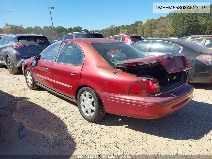 2003 Mercury Sable Ls Premium VIN: 1MEFM55S03A623119 Lot: 40632798