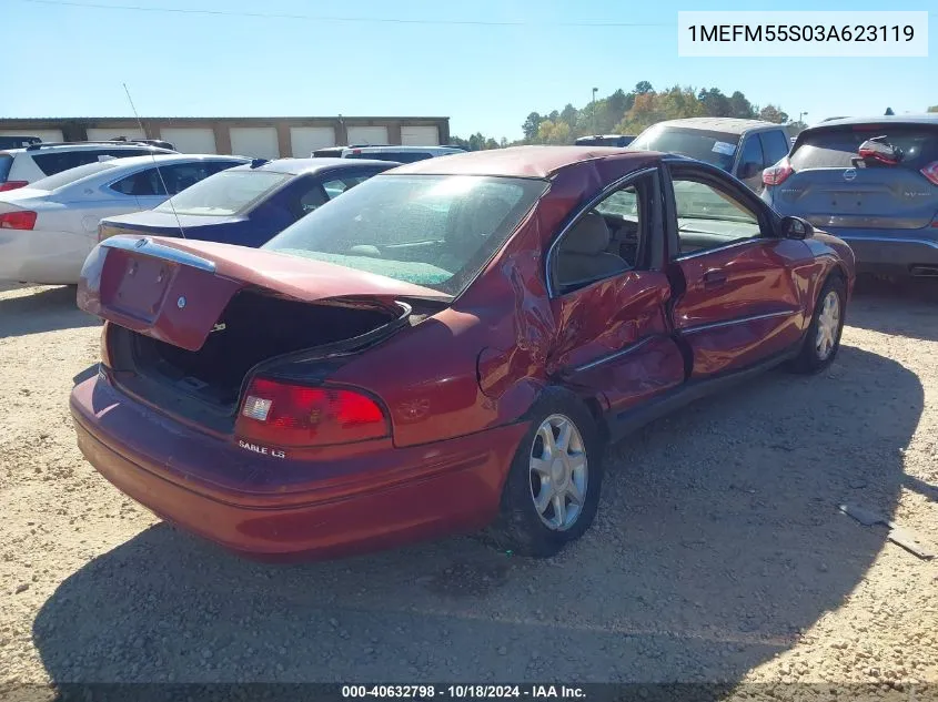 2003 Mercury Sable Ls Premium VIN: 1MEFM55S03A623119 Lot: 40632798