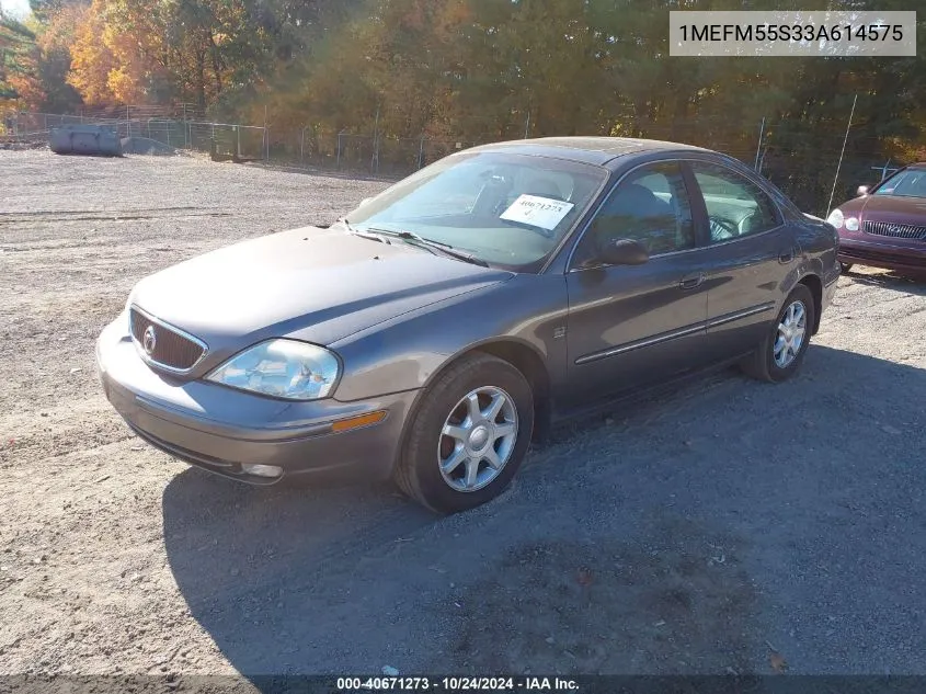 2003 Mercury Sable Ls Premium VIN: 1MEFM55S33A614575 Lot: 40671273