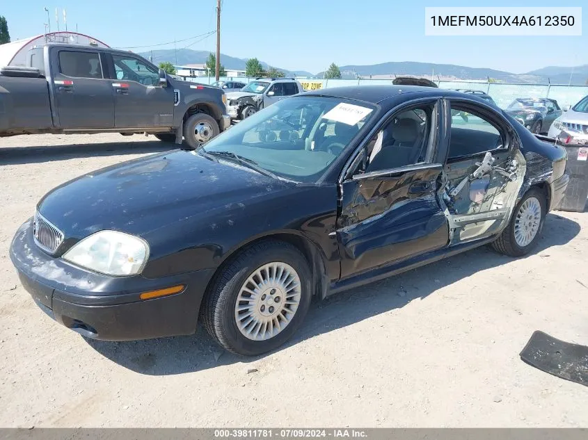 2004 Mercury Sable Gs VIN: 1MEFM50UX4A612350 Lot: 39811781