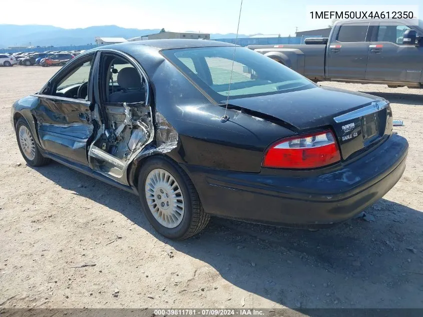 2004 Mercury Sable Gs VIN: 1MEFM50UX4A612350 Lot: 39811781