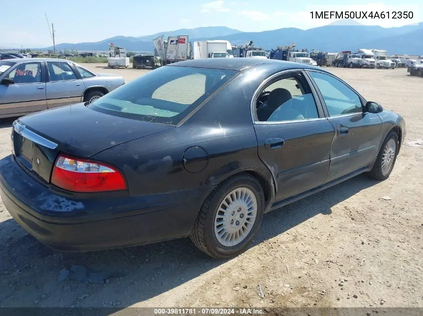 2004 Mercury Sable Gs VIN: 1MEFM50UX4A612350 Lot: 39811781