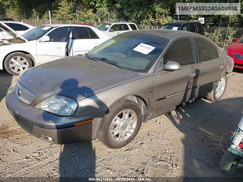 2004 Mercury Sable Ls Premium VIN: 1MEFM55S04G608988 Lot: 40212843