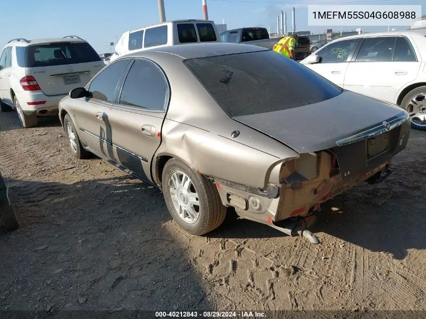 2004 Mercury Sable Ls Premium VIN: 1MEFM55S04G608988 Lot: 40212843