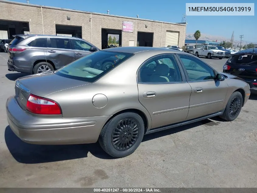 2004 Mercury Sable Gs VIN: 1MEFM50U54G613919 Lot: 40251247