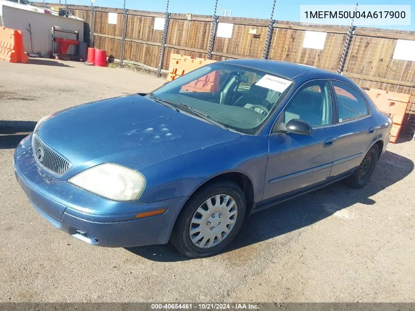 2004 Mercury Sable Gs VIN: 1MEFM50U04A617900 Lot: 40654461