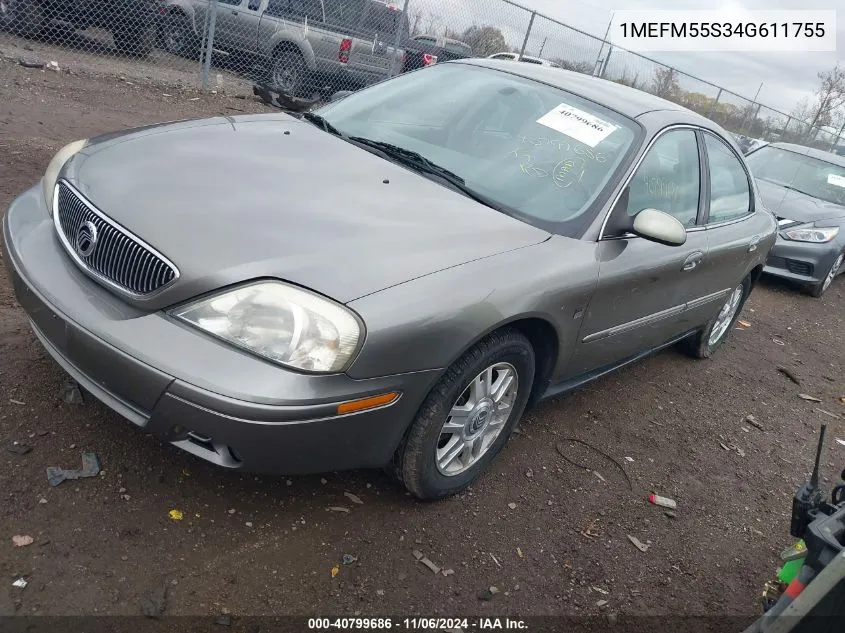 2004 Mercury Sable Ls Premium VIN: 1MEFM55S34G611755 Lot: 40799686