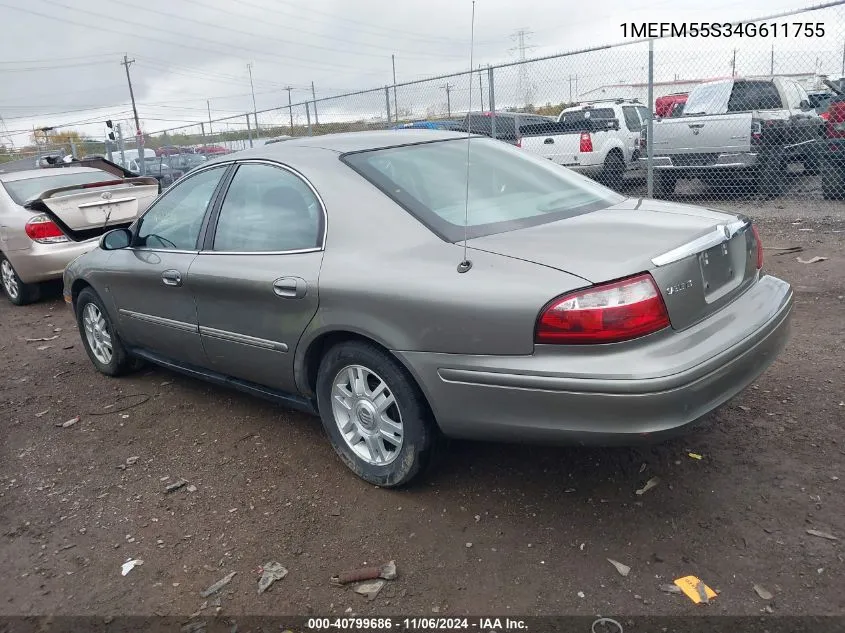 2004 Mercury Sable Ls Premium VIN: 1MEFM55S34G611755 Lot: 40799686