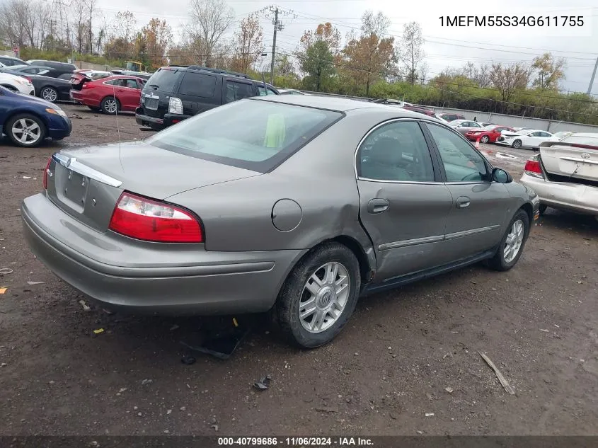 2004 Mercury Sable Ls Premium VIN: 1MEFM55S34G611755 Lot: 40799686