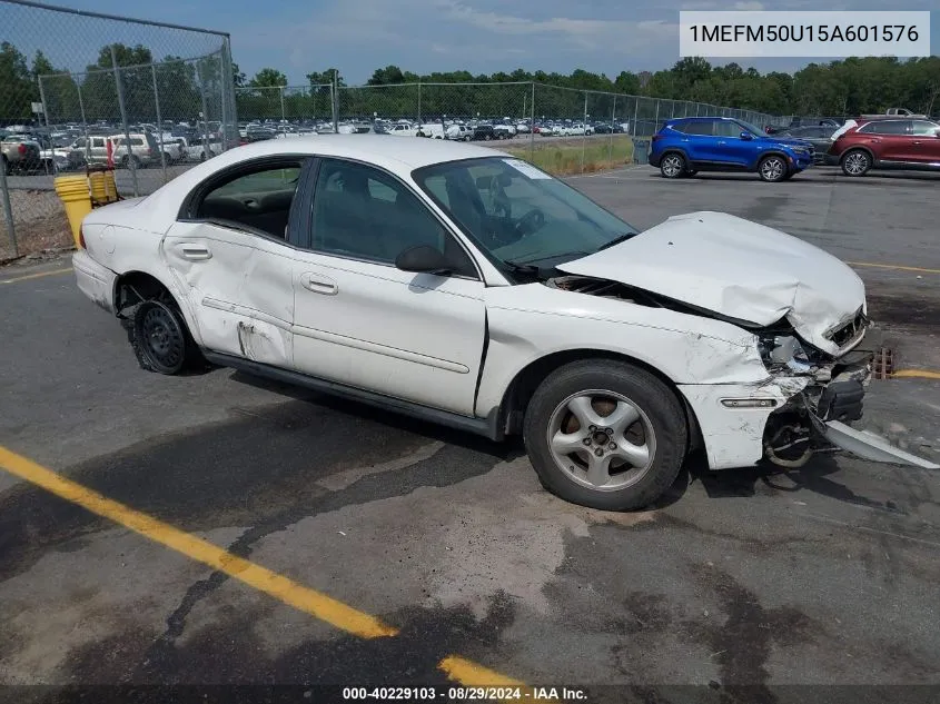 2005 Mercury Sable Gs VIN: 1MEFM50U15A601576 Lot: 40229103