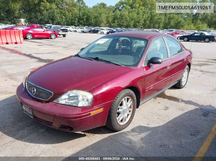 1MEFM50U05A619261 2005 Mercury Sable Gs