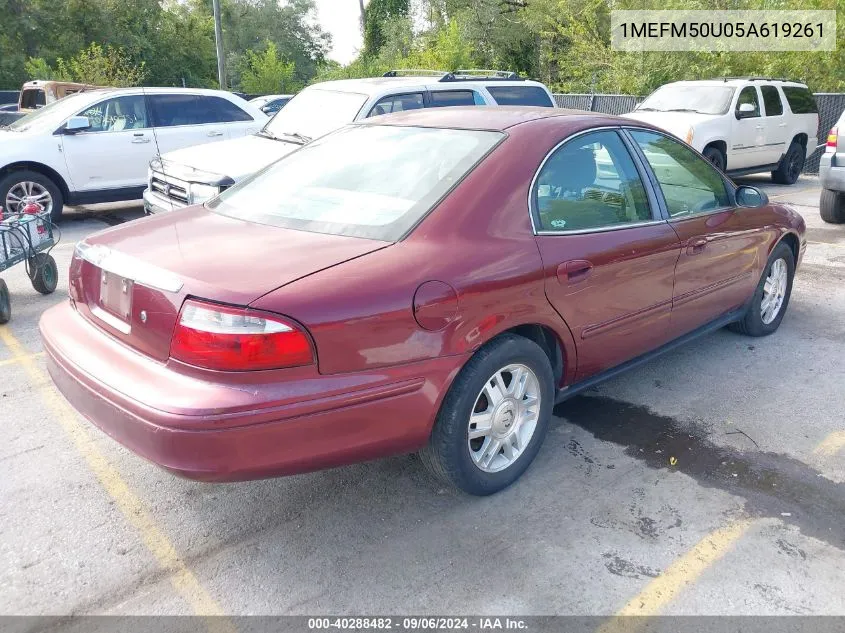 1MEFM50U05A619261 2005 Mercury Sable Gs