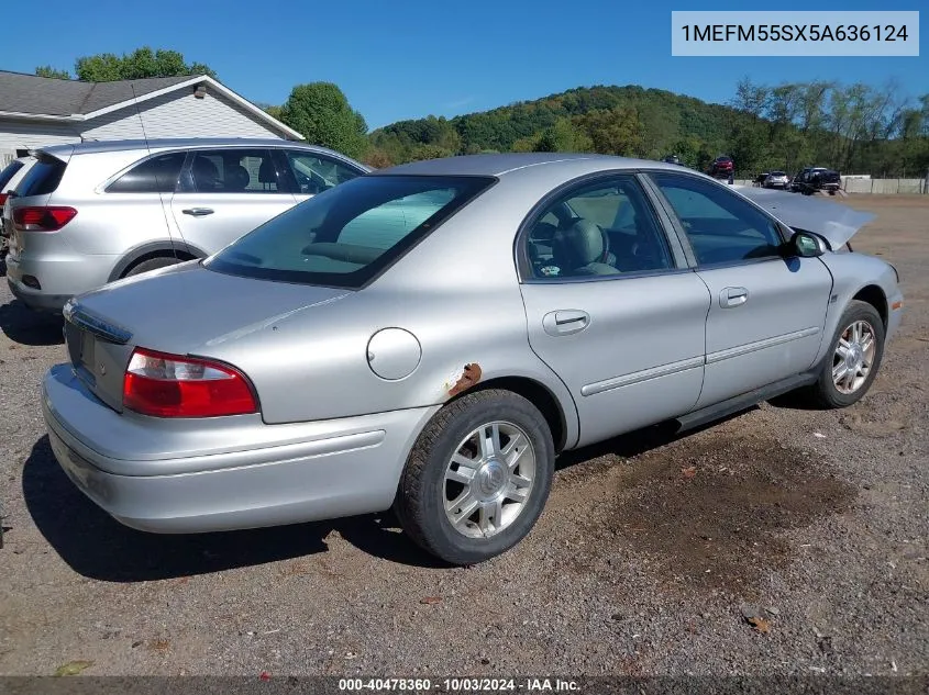 2005 Mercury Sable Ls VIN: 1MEFM55SX5A636124 Lot: 40478360