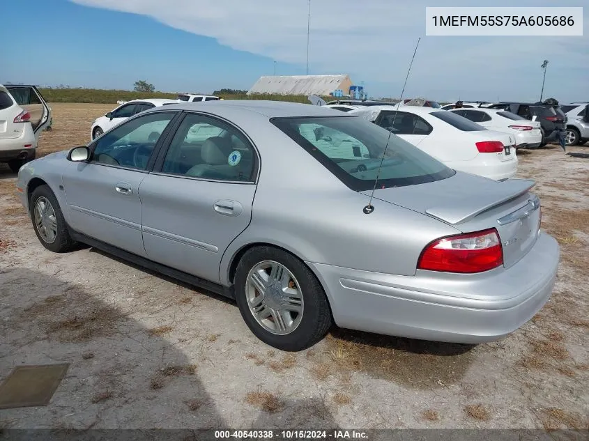 2005 Mercury Sable Ls VIN: 1MEFM55S75A605686 Lot: 40540338