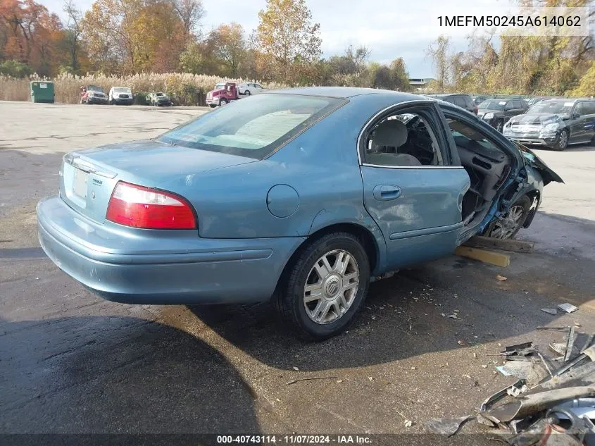 2005 Mercury Sable Gs VIN: 1MEFM50245A614062 Lot: 40743114