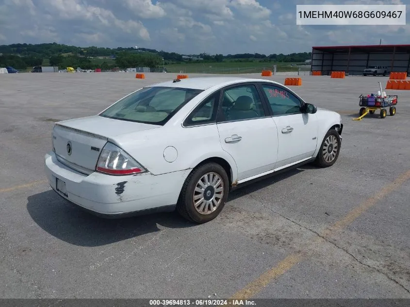 2008 Mercury Sable VIN: 1MEHM40W68G609467 Lot: 39694813