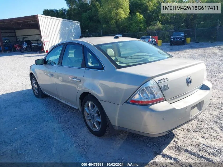 2008 Mercury Sable Premier VIN: 1MEHM42W18G617411 Lot: 40475581