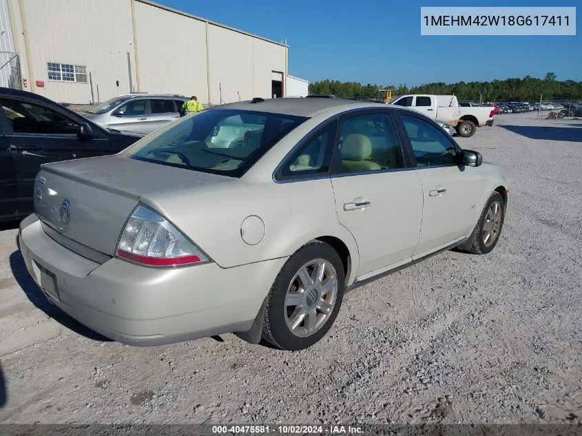 2008 Mercury Sable Premier VIN: 1MEHM42W18G617411 Lot: 40475581