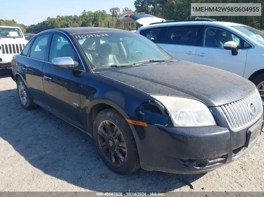 2008 Mercury Sable Premier VIN: 1MEHM42W98G604955 Lot: 40597628