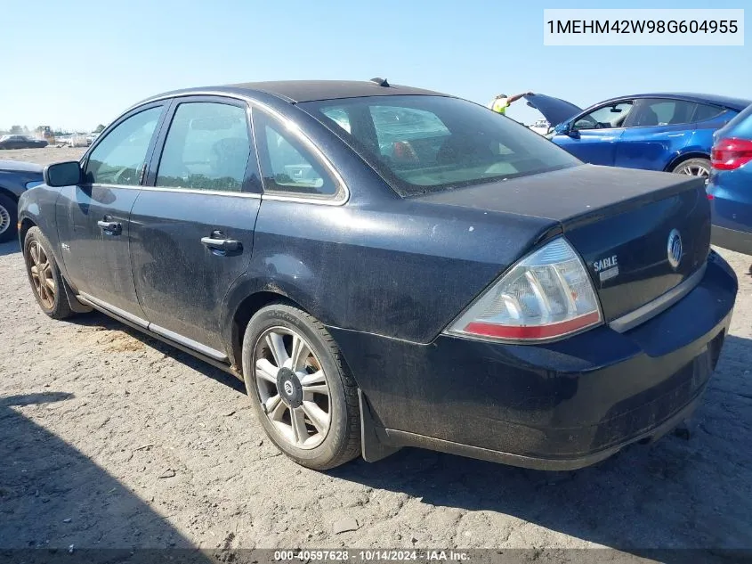 2008 Mercury Sable Premier VIN: 1MEHM42W98G604955 Lot: 40597628