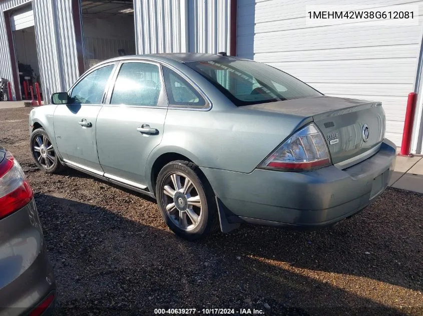 2008 Mercury Sable Premier VIN: 1MEHM42W38G612081 Lot: 40639277