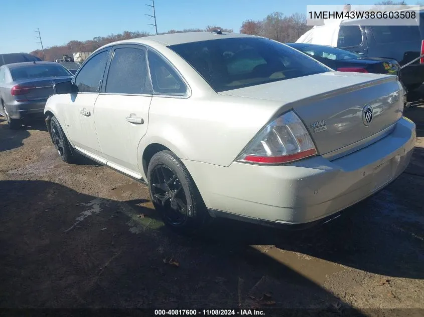 2008 Mercury Sable Premier VIN: 1MEHM43W38G603508 Lot: 40817600