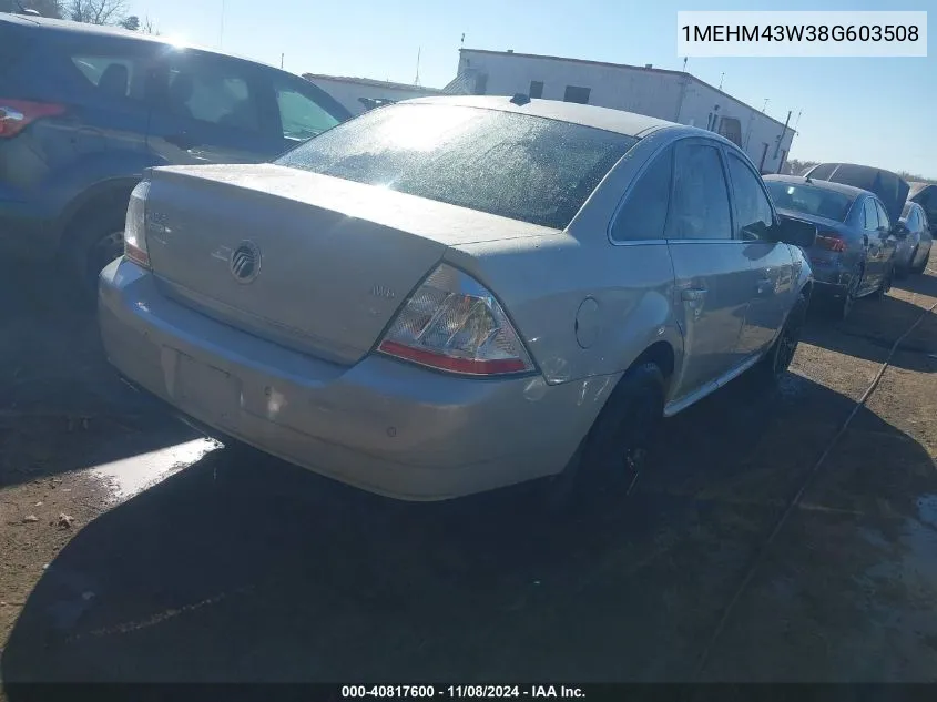 2008 Mercury Sable Premier VIN: 1MEHM43W38G603508 Lot: 40817600