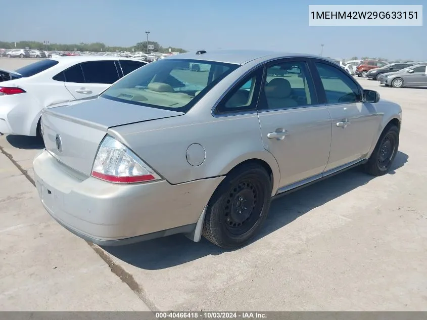 2009 Mercury Sable Premier VIN: 1MEHM42W29G633151 Lot: 40466418