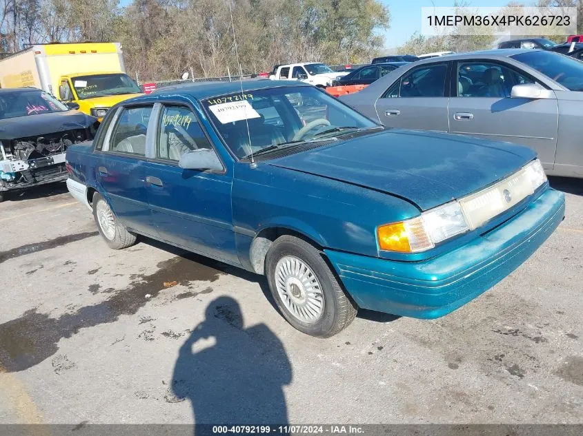 1993 Mercury Topaz Gs VIN: 1MEPM36X4PK626723 Lot: 40792199