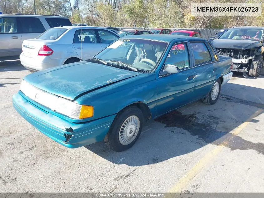 1993 Mercury Topaz Gs VIN: 1MEPM36X4PK626723 Lot: 40792199