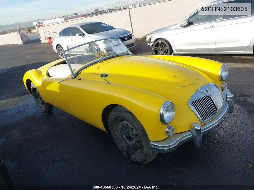 1961 Mg Roadster VIN: 62GHNL2103605 Lot: 40668388