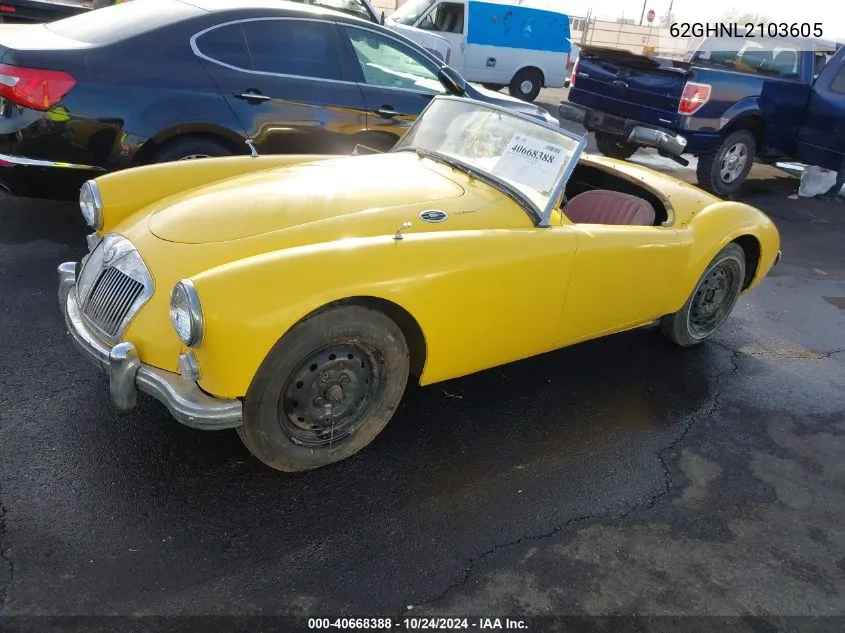 1961 Mg Roadster VIN: 62GHNL2103605 Lot: 40668388