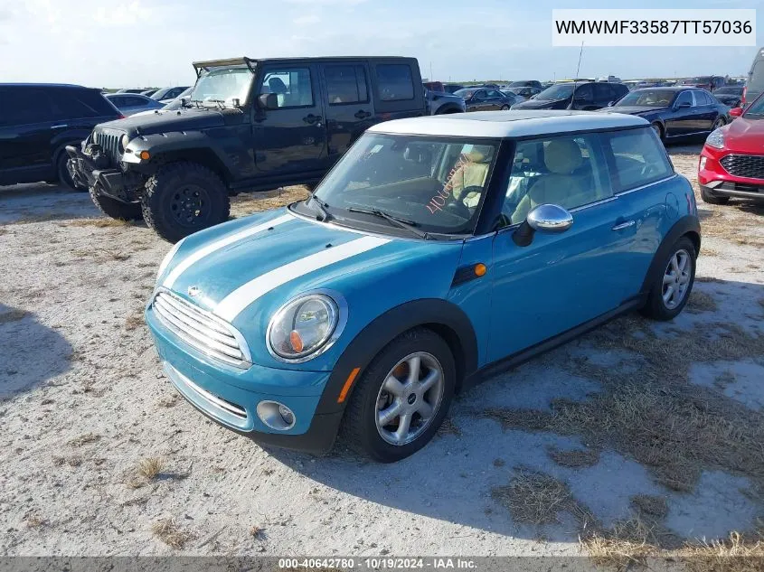 2007 Mini Cooper Hardtop Base (M6) VIN: WMWMF33587TT57036 Lot: 40642780