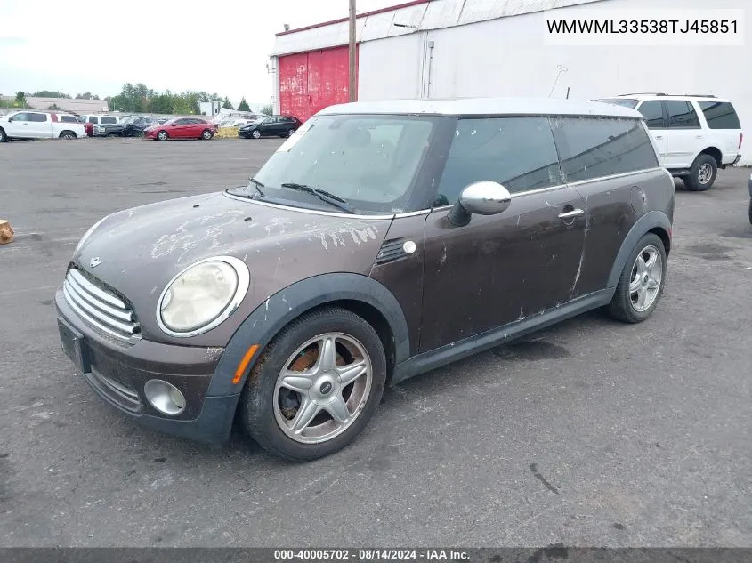 2008 Mini Cooper Clubman VIN: WMWML33538TJ45851 Lot: 40005702