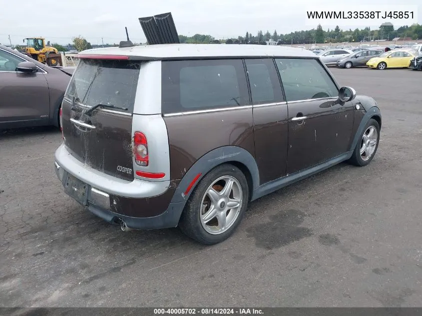 WMWML33538TJ45851 2008 Mini Cooper Clubman