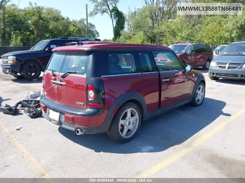 2008 Mini Cooper Clubman VIN: WMWML33588TN66481 Lot: 40304245