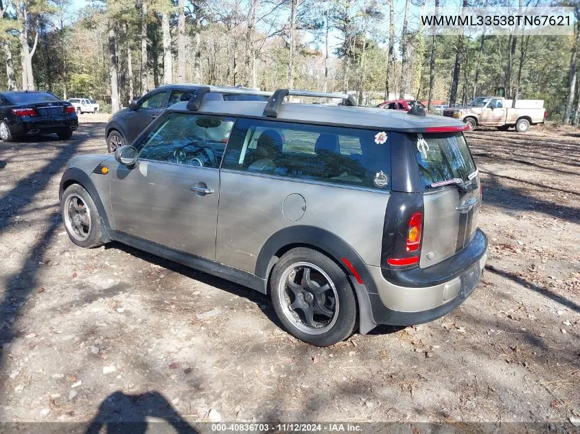 2008 Mini Cooper Clubman VIN: WMWML33538TN67621 Lot: 40836703