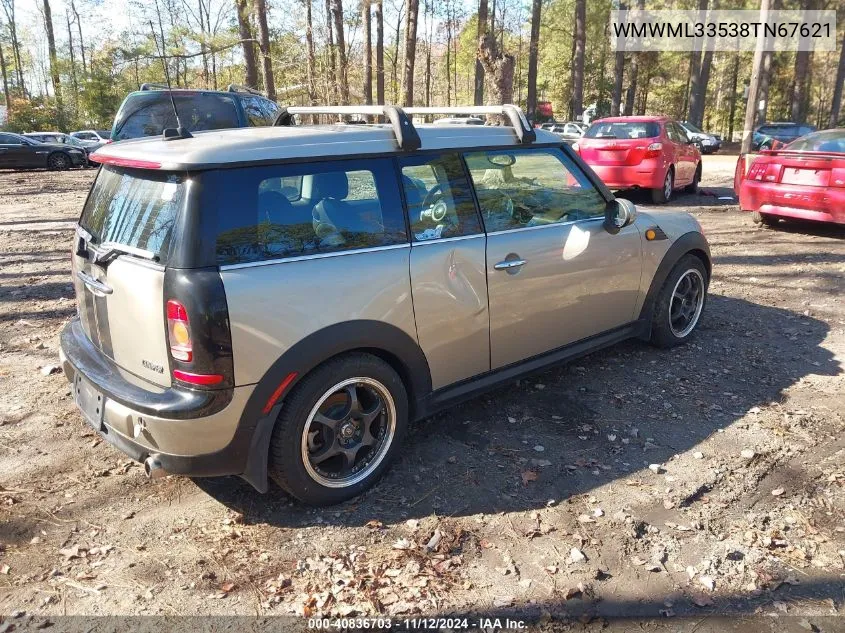 2008 Mini Cooper Clubman VIN: WMWML33538TN67621 Lot: 40836703