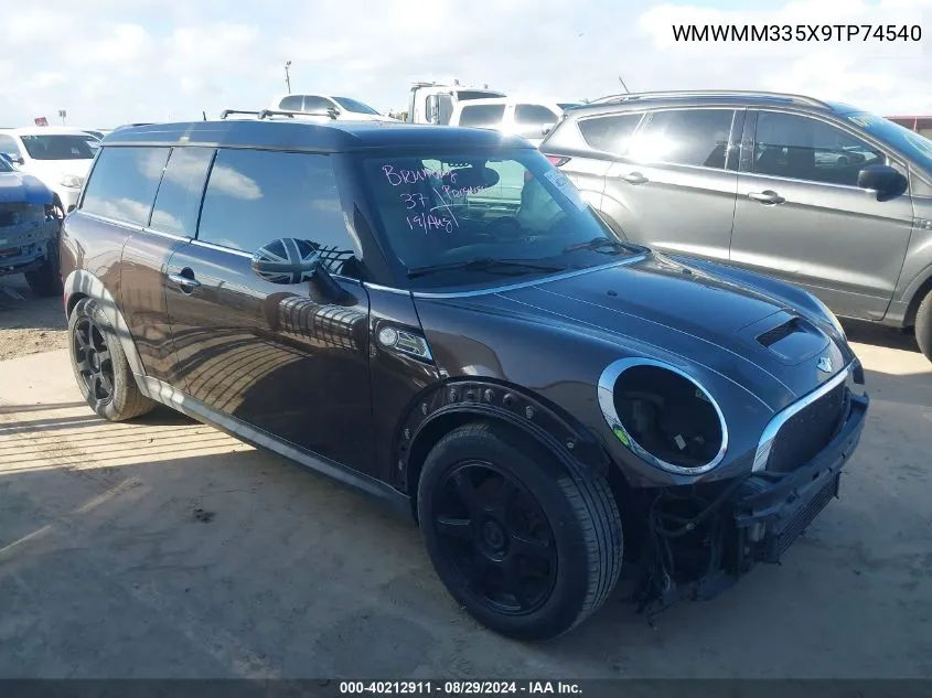 2009 Mini Cooper S Clubman VIN: WMWMM335X9TP74540 Lot: 40212911