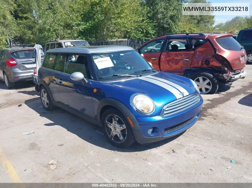 2009 Mini Cooper Clubman VIN: WMWML33559TX33218 Lot: 40402033